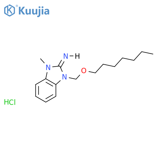 (2E)-1-[(heptyloxy)methyl]-3-methyl-1,3-dihydro-2H-benzimidazol-2-imine hydrochloride structure