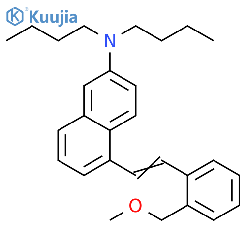 2-Naphthalenamine,N,N-dibutyl-5-[2-[2-(methoxymethyl)phenyl]ethenyl]- structure