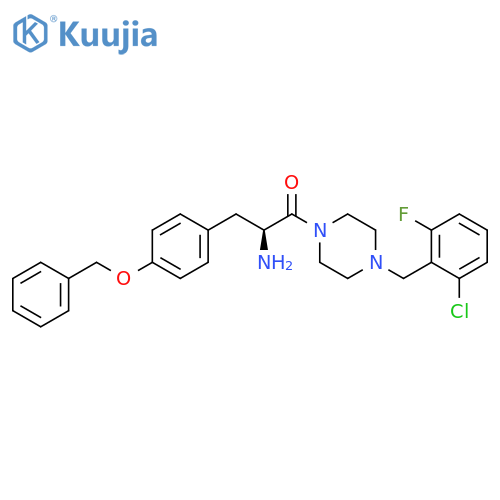 Piperazine,1-[(2S)-2-amino-1-oxo-3-[4-(phenylmethoxy)phenyl]propyl]-4-[(2-chloro-6-fluorophenyl)methyl]- structure