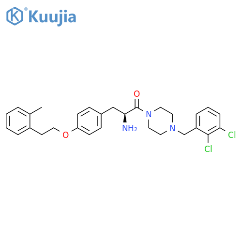 Piperazine,1-[(2S)-2-amino-3-[4-[2-(2-methylphenyl)ethoxy]phenyl]-1-oxopropyl]-4-[(2,3-dichlorophenyl)methyl]- structure