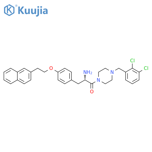 Piperazine,1-[(2S)-2-amino-3-[4-[2-(2-naphthalenyl)ethoxy]phenyl]-1-oxopropyl]-4-[(2,3-dichlorophenyl)methyl]- structure