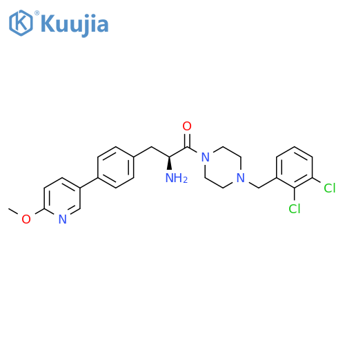 Piperazine,1-[(2S)-2-amino-3-[4-(6-methoxy-3-pyridinyl)phenyl]-1-oxopropyl]-4-[(2,3-dichlorophenyl)methyl]- structure