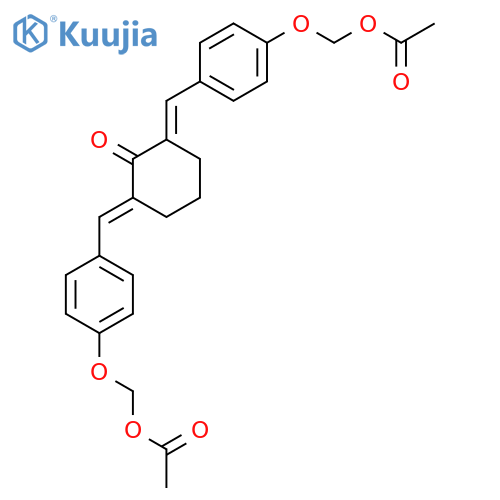 Cyclohexanone, 2,6-bis[[4-[(acetyloxy)methoxy]phenyl]methylene]- structure