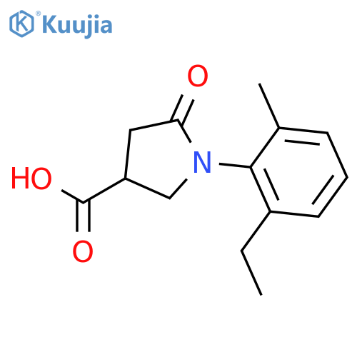 1-(2-Ethyl-6-methylphenyl)-5-oxopyrrolidine-3-carboxylic acid structure