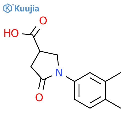 1-(3,4-dimethylphenyl)-5-oxopyrrolidine-3-carboxylic acid structure