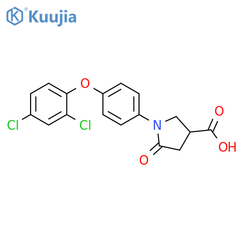 3-Pyrrolidinecarboxylic acid, 1-[4-(2,4-dichlorophenoxy)phenyl]-5-oxo- structure