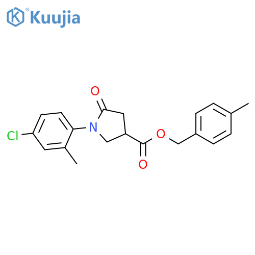 3-Pyrrolidinecarboxylic acid, 1-(4-chloro-2-methylphenyl)-5-oxo-,(4-methylphenyl)methyl ester structure