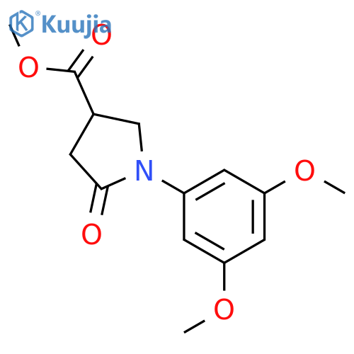 3-Pyrrolidinecarboxylic acid, 1-(3,5-dimethoxyphenyl)-5-oxo-, methylester structure