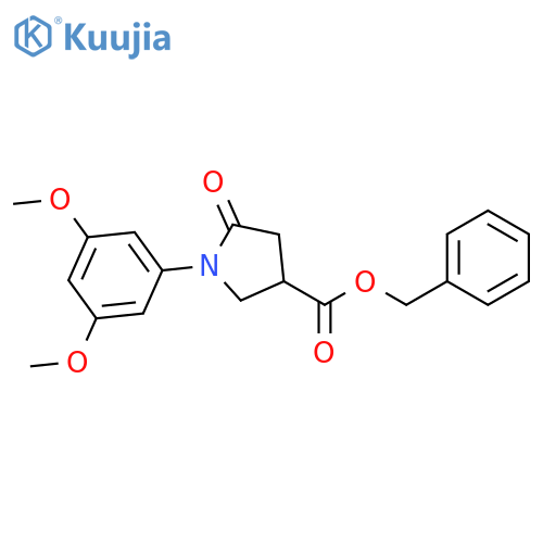 3-Pyrrolidinecarboxylic acid, 1-(3,5-dimethoxyphenyl)-5-oxo-,phenylmethyl ester structure