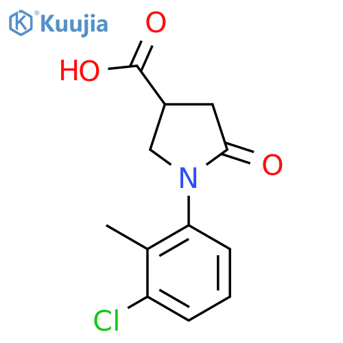 1-(3-chloro-2-methylphenyl)-5-oxopyrrolidine-3-carboxylic acid structure