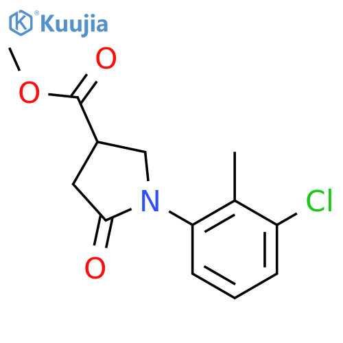 3-Pyrrolidinecarboxylic acid, 1-(3-chloro-2-methylphenyl)-5-oxo-, methylester structure