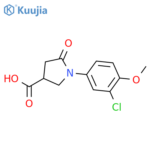 1-(3-Chloro-4-methoxyphenyl)-5-oxopyrrolidine-3-carboxylic acid structure