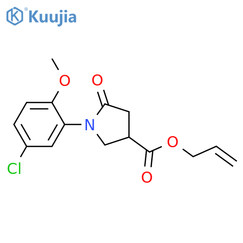 3-Pyrrolidinecarboxylic acid, 1-(5-chloro-2-methoxyphenyl)-5-oxo-,2-propenyl ester structure