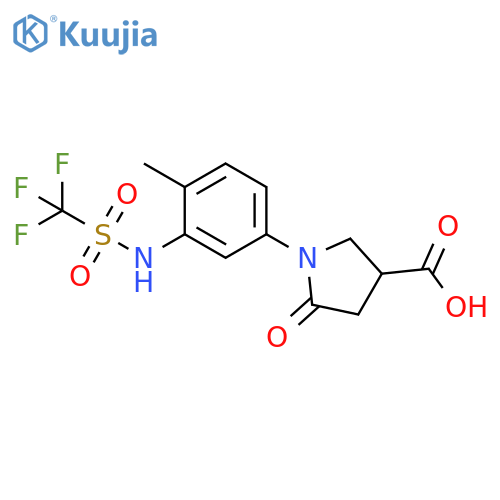 3-Pyrrolidinecarboxylic acid,1-[4-methyl-3-[[(trifluoromethyl)sulfonyl]amino]phenyl]-5-oxo- structure