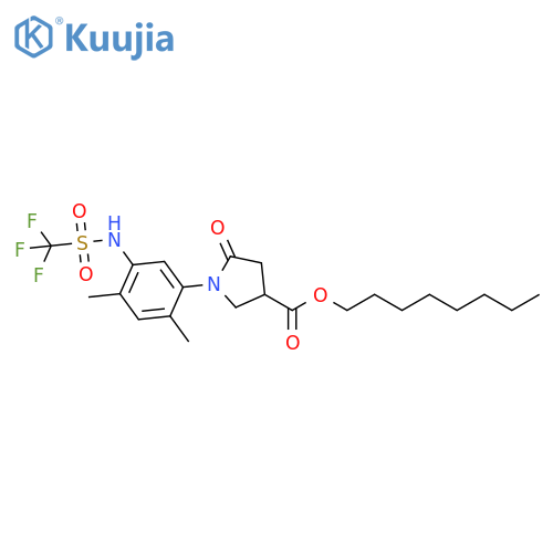 3-Pyrrolidinecarboxylic acid,1-[2,4-dimethyl-5-[[(trifluoromethyl)sulfonyl]amino]phenyl]-5-oxo-, octylester structure