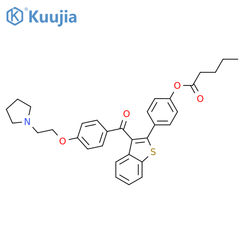 Pentanoic acid,4-[3-[4-[2-(1-pyrrolidinyl)ethoxy]benzoyl]benzo[b]thien-2-yl]phenyl ester structure