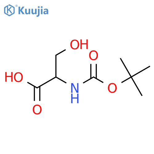 (tert-Butoxycarbonyl)-D-serine structure
