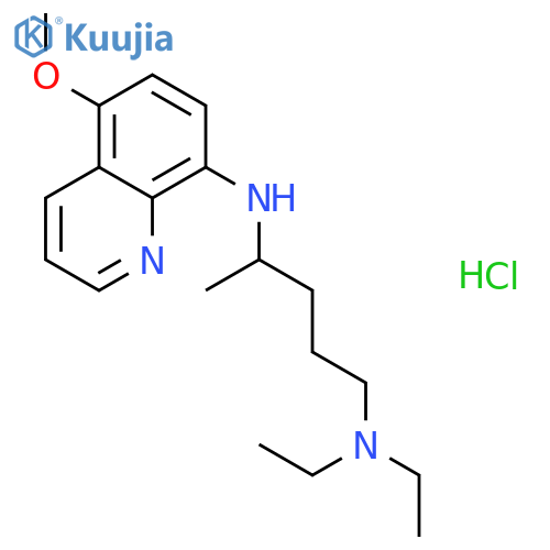 N~1~,N~1~-diethyl-N~4~-(5-methoxyquinolin-8-yl)pentane-1,4-diamine hydrochloride (1:1) structure