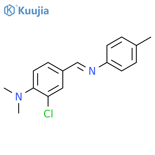 Benzenamine, 2-chloro-N,N-dimethyl-4-[[(4-methylphenyl)imino]methyl]- structure
