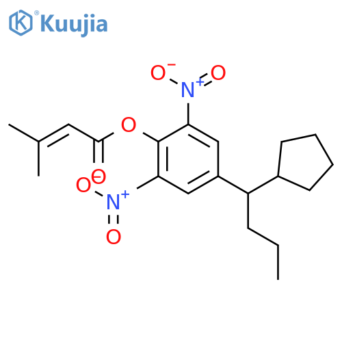 2-Butenoic acid, 3-methyl-, 4-(1-cyclopentylbutyl)-2,6-dinitrophenyl ester structure