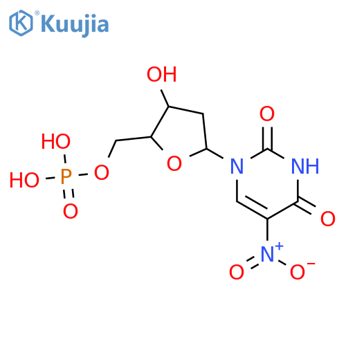 [(2R,3S,5R)-3-hydroxy-5-(5-nitro-2,4-dioxo-pyrimidin-1-yl)oxolan-2-yl] methoxyphosphonic acid structure
