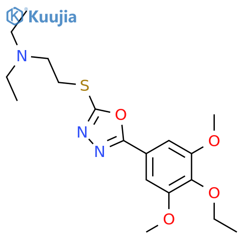 Ethanamine,2-[[5-(4-ethoxy-3,5-dimethoxyphenyl)-1,3,4-oxadiazol-2-yl]thio]-N,N-diethyl-,hydrochloride (1:1) structure