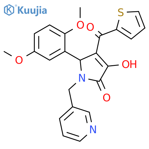 5-(2,5-dimethoxyphenyl)-3-hydroxy-1-(pyridin-3-yl)methyl-4-(thiophene-2-carbonyl)-2,5-dihydro-1H-pyrrol-2-one structure