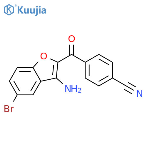BENZONITRILE, 4-[(3-AMINO-5-BROMO-2-BENZOFURANYL)CARBONYL]- structure