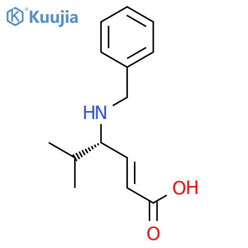 2-Hexenoic acid, 5-methyl-4-[(phenylmethyl)amino]-, (2E,4S)- structure