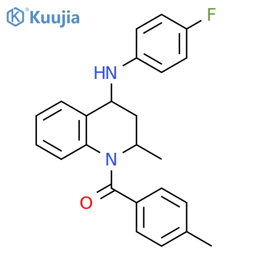 4-Quinolinamine,N-(4-fluorophenyl)-1,2,3,4-tetrahydro-2-methyl-1-(4-methylbenzoyl)- structure