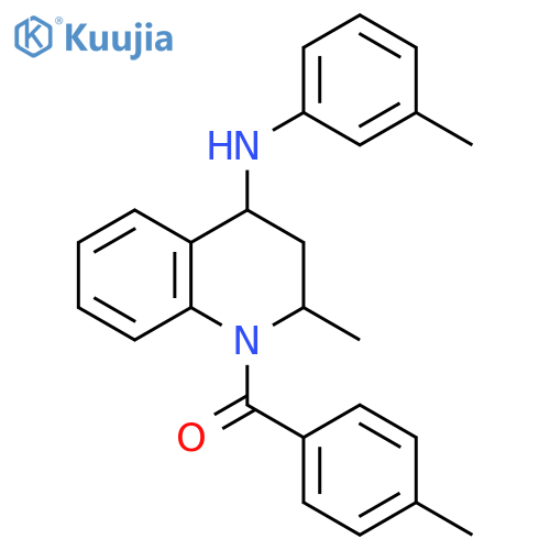 4-Quinolinamine,1,2,3,4-tetrahydro-2-methyl-1-(4-methylbenzoyl)-N-(3-methylphenyl)- structure