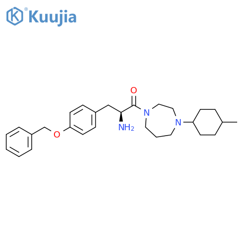 1H-1,4-Diazepine,1-[(2S)-2-amino-1-oxo-3-[4-(phenylmethoxy)phenyl]propyl]hexahydro-4-(4-methylcyclohexyl)- structure