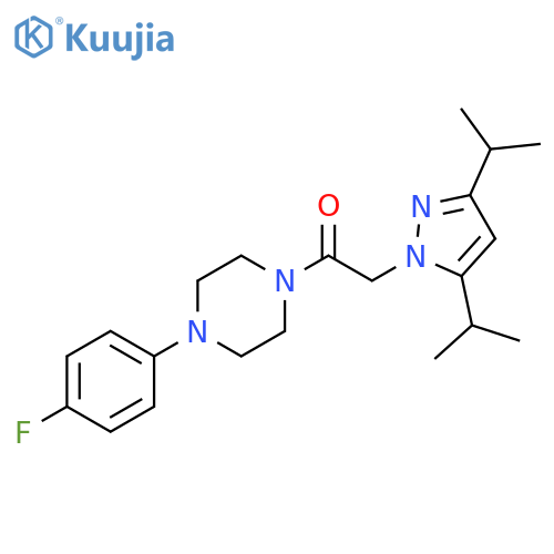 Piperazine,1-[[3,5-bis(1-methylethyl)-1H-pyrazol-1-yl]acetyl]-4-(4-fluorophenyl)- structure