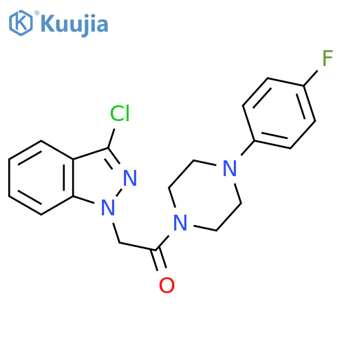 Piperazine, 1-[(3-chloro-1H-indazol-1-yl)acetyl]-4-(4-fluorophenyl)- structure