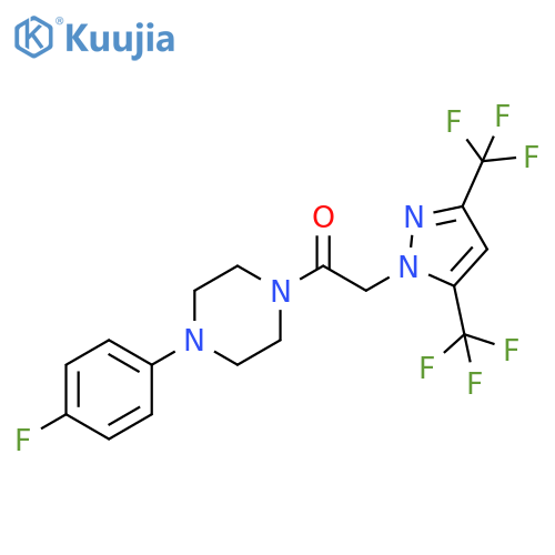 Piperazine,1-[[3,5-bis(trifluoromethyl)-1H-pyrazol-1-yl]acetyl]-4-(4-fluorophenyl)- structure