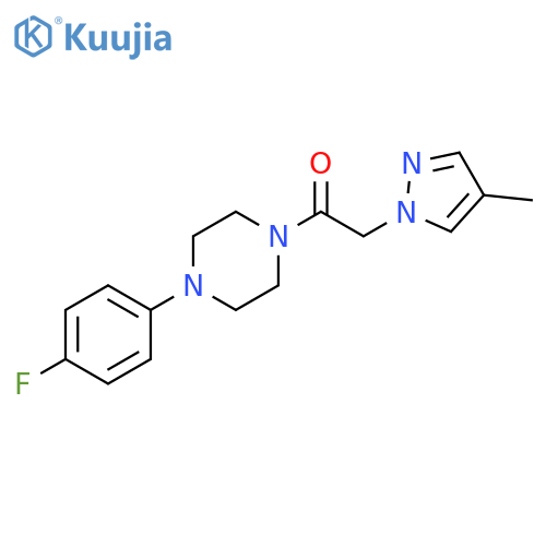 Piperazine, 1-(4-fluorophenyl)-4-[(4-methyl-1H-pyrazol-1-yl)acetyl]- structure