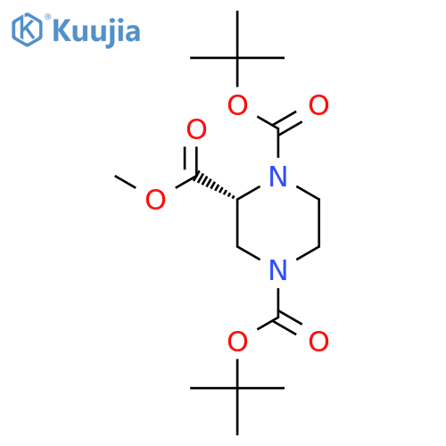 Methyl (R)-1,4-(di-Boc)-piperazine-2-carboxylate structure
