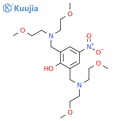 Phenol, 2,6-bis[[bis(2-methoxyethyl)amino]methyl]-4-nitro- structure