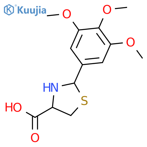 (4R)-2-(3,4,5-trimethoxyphenyl)-1,3-thiazolidine-4-carboxylic acid structure