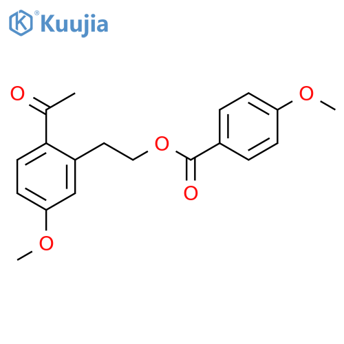 Benzoic acid, 4-methoxy-, 2-(2-acetyl-5-methoxyphenyl)ethyl ester structure
