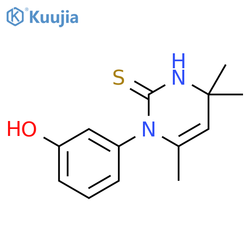 1-(3-hydroxyphenyl)-4,4,6-trimethyl-3,4-dihydropyrimidine-2(1H)-thione structure