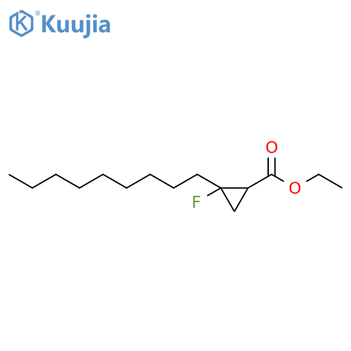 Cyclopropanecarboxylic acid, 2-fluoro-2-nonyl-, ethyl ester structure