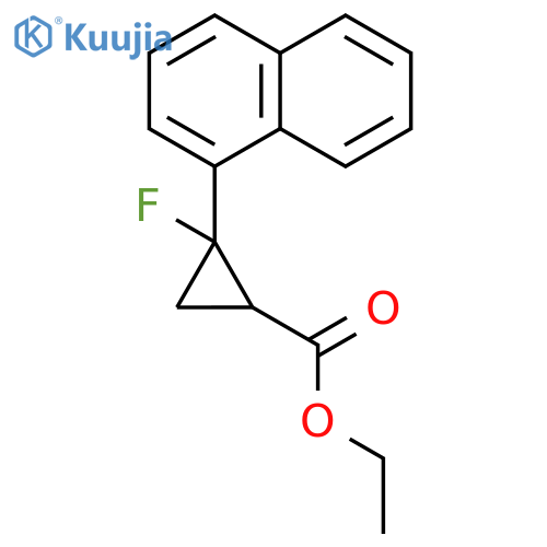 CYCLOPROPANECARBOXYLIC ACID, 2-FLUORO-2-(1-NAPHTHALENYL)-, ETHYL ESTER structure