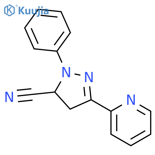 1H-PYRAZOLE-5-CARBONITRILE, 4,5-DIHYDRO-1-PHENYL-3-(2-PYRIDINYL)- structure