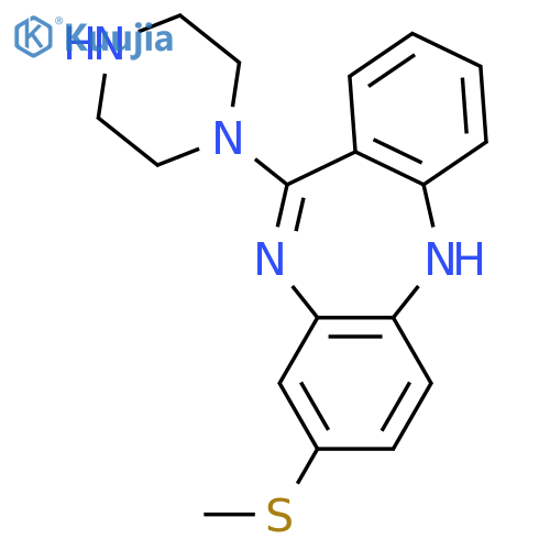 5H-DIBENZO[B,E][1,4]DIAZEPINE, 8-(METHYLTHIO)-11-(1-PIPERAZINYL)- structure