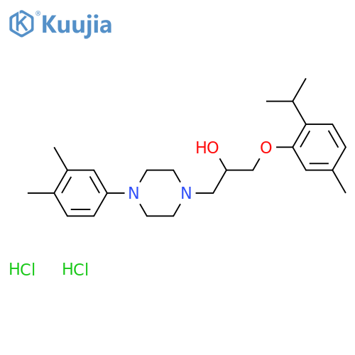 1-[4-(3,4-dimethylphenyl)piperazin-1-yl]-3-[5-methyl-2-(propan-2-yl)phenoxy]propan-2-ol dihydrochloride structure