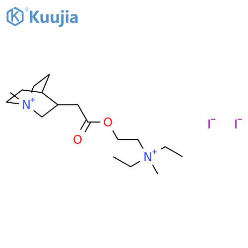 3-(2-{2-[diethyl(methyl)ammonio]ethoxy}-2-oxoethyl)-1-methyl-1-azoniabicyclo[2.2.2]octane diiodide structure
