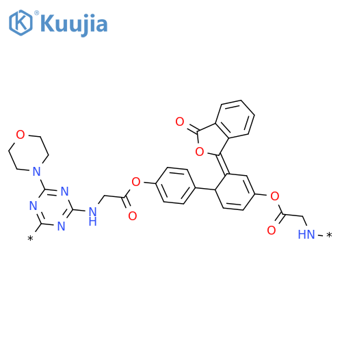 POLY[[6-(4-MORPHOLINYL)-1,3,5-TRIAZINE-2,4-DIYL]IMINO(2-OXO-1,2-ETHANEDIYL)OXY-1,4-PHENYLENE(3-OXO-1(3H)-ISOBENZOFURANYLIDENE)-1,4-PHENYLENEOXY(1-OXO-1,2-ETHANEDIYL)IMINO] structure
