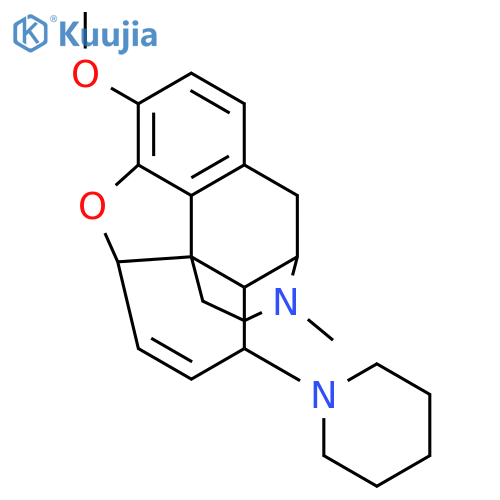 (5alpha)-3-methoxy-17-methyl-8-piperidin-1-yl-6,7-didehydro-4,5-epoxymorphinan structure