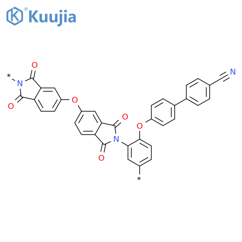 Poly[(1,3-dihydro-1,3-dioxo-2H-isoindole-2,5-diyl)oxy(1,3-dihydro-1,3-dioxo-2H-isoindole-5,2-diyl)[[(4'-cyano[1,1'-biphenyl]-4-yl)oxy]-1,4-phenylene]] structure